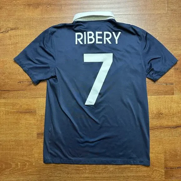 Nike France Jersey M Blue Collared World Cup France Franck Ribery 7